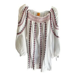 Ruby Rd White Embroidered Boho Top 3X